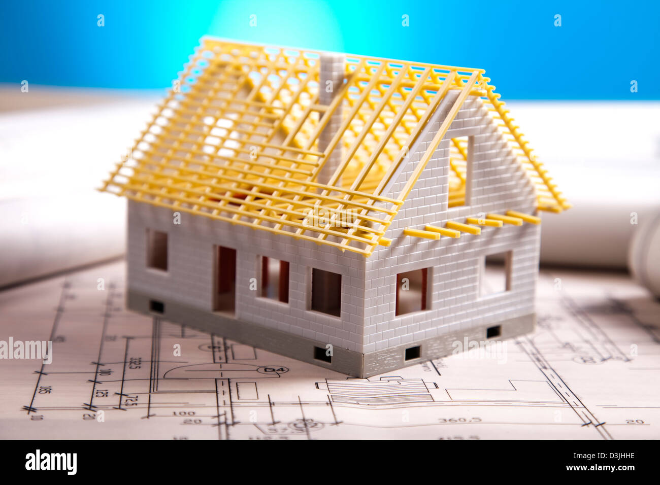 Architecture plans and home Stock Photo - Alamy