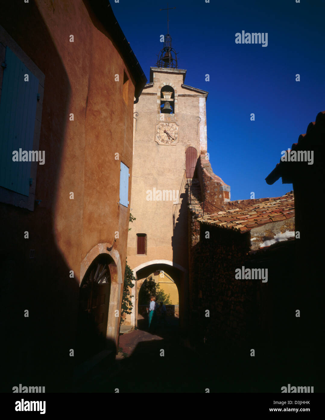 clocktower in Roussilon, Provence, France Stock Photo - Alamy