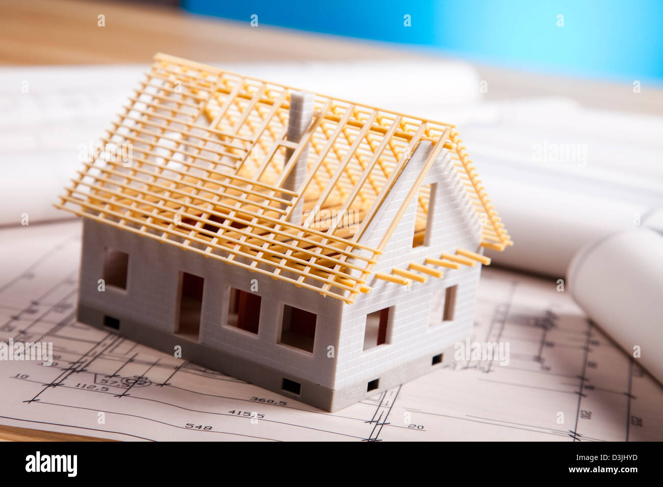 Architecture plans and home Stock Photo - Alamy