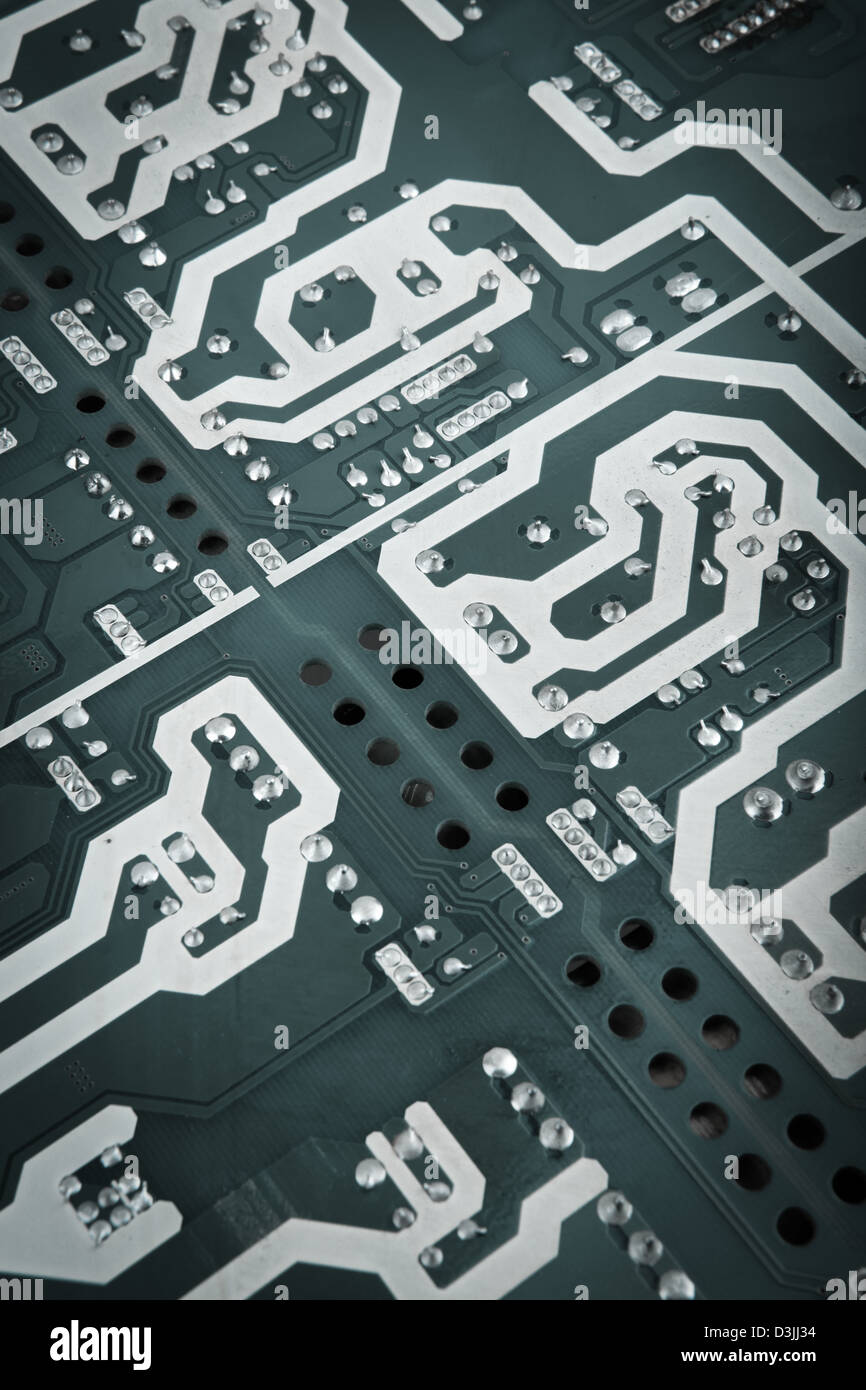 circuit board from the computer closeup Stock Photo