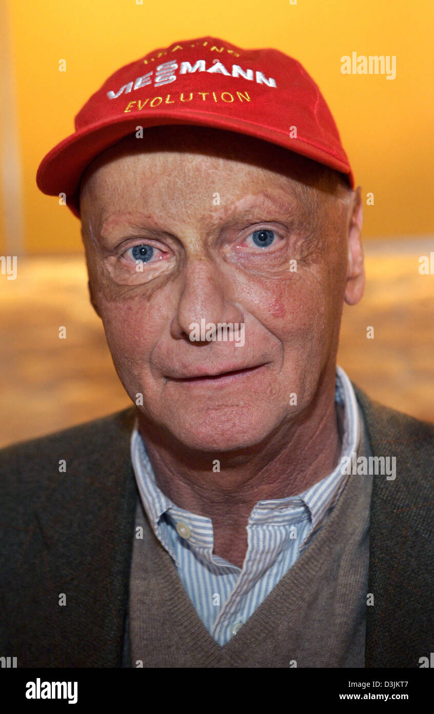 (dpa) - Three time Formula 1 champion and airline entrepreneur Nikki Lauda in a picture taken during a German TV show in Cologne, Germany, 15 March 2005. Stock Photo