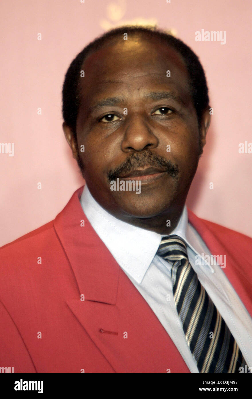 (dpa) - Paul Rusesabagina, who provided the model for the film 'Hotel Rwanda', pictured during a Berlinale press conference in Berlin, Germany, 11 February 2005. The Berlinale international film festival took place for the 55th time. Stock Photo