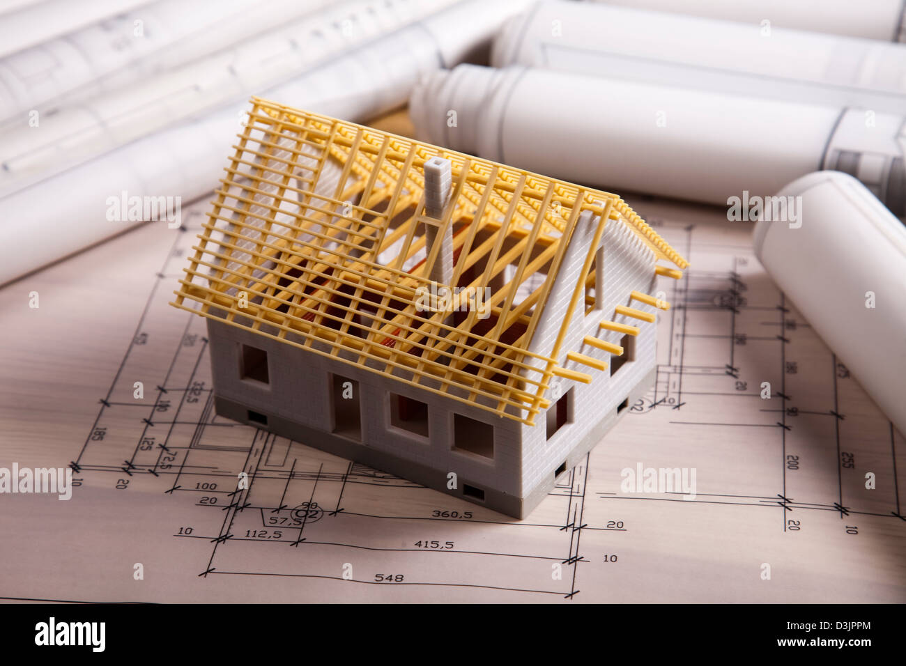 Architecture plans and home Stock Photo - Alamy