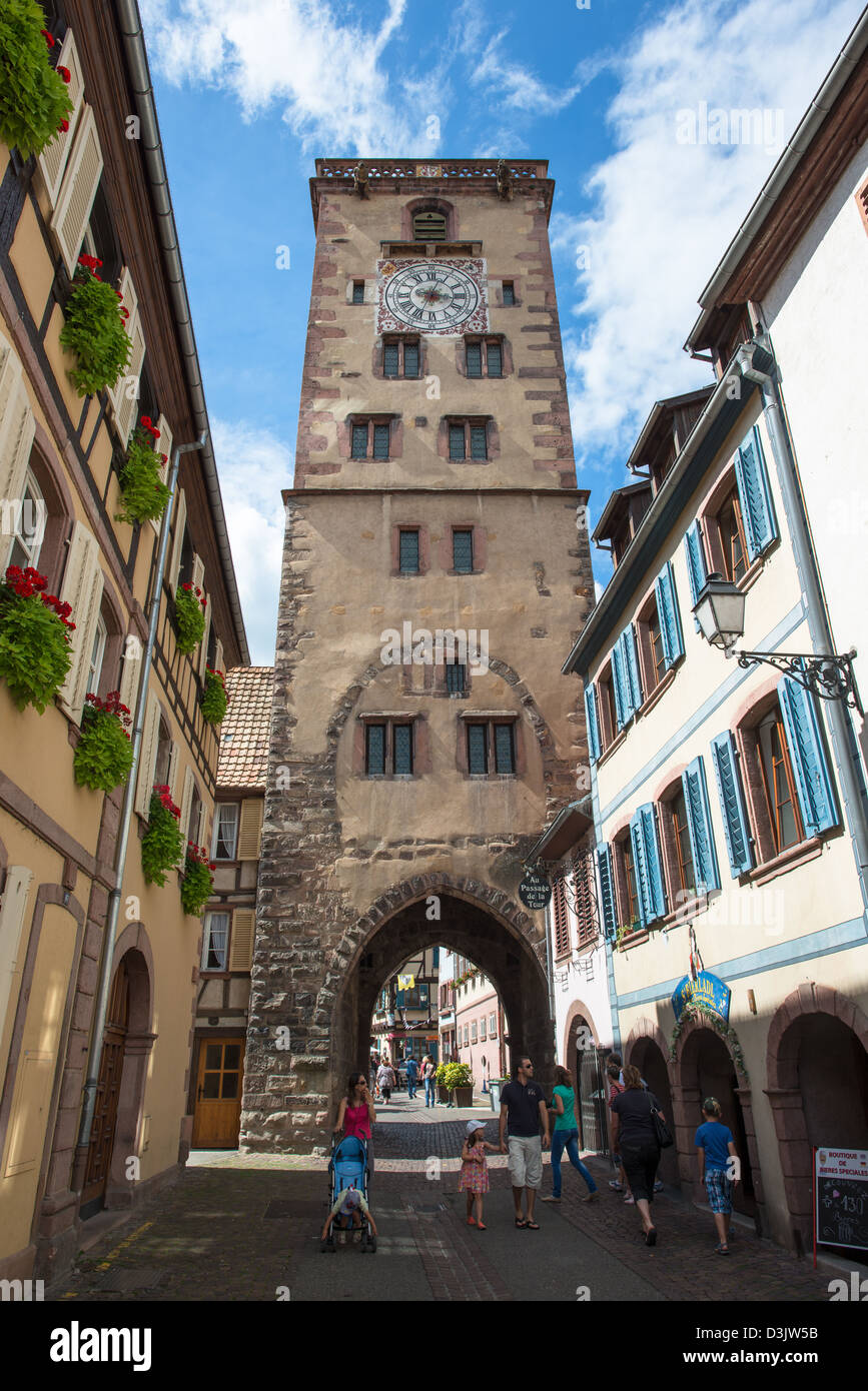 Tower in Ribeauville, Haut Rhin, Alsace, France Stock Photo