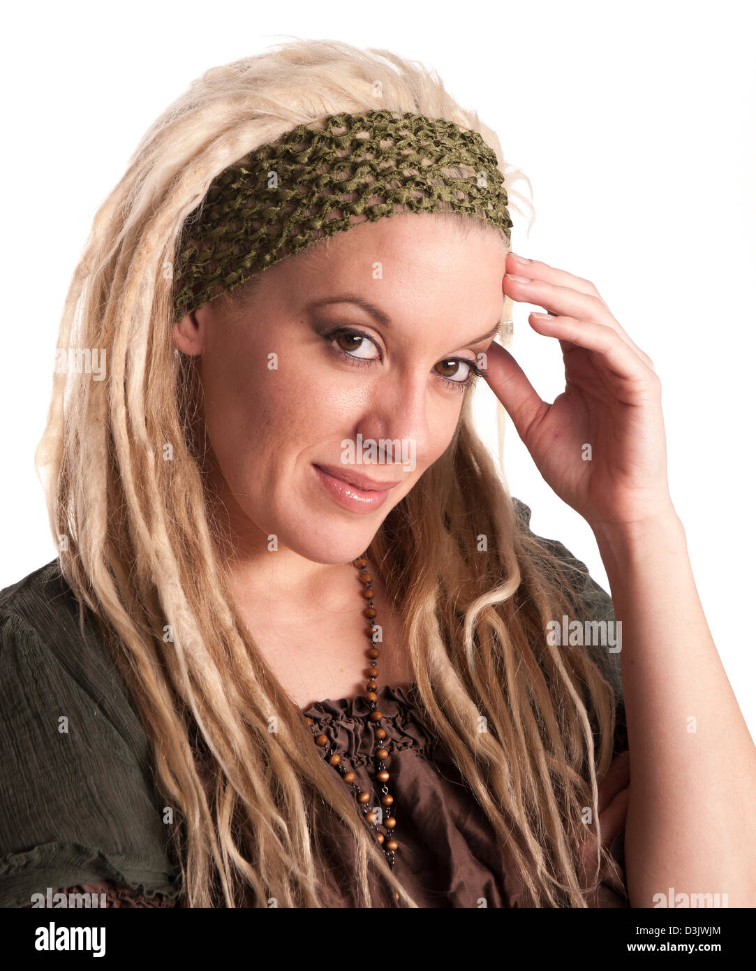 Urban Girl with blond dreadlocks - high fashion Stock Photo