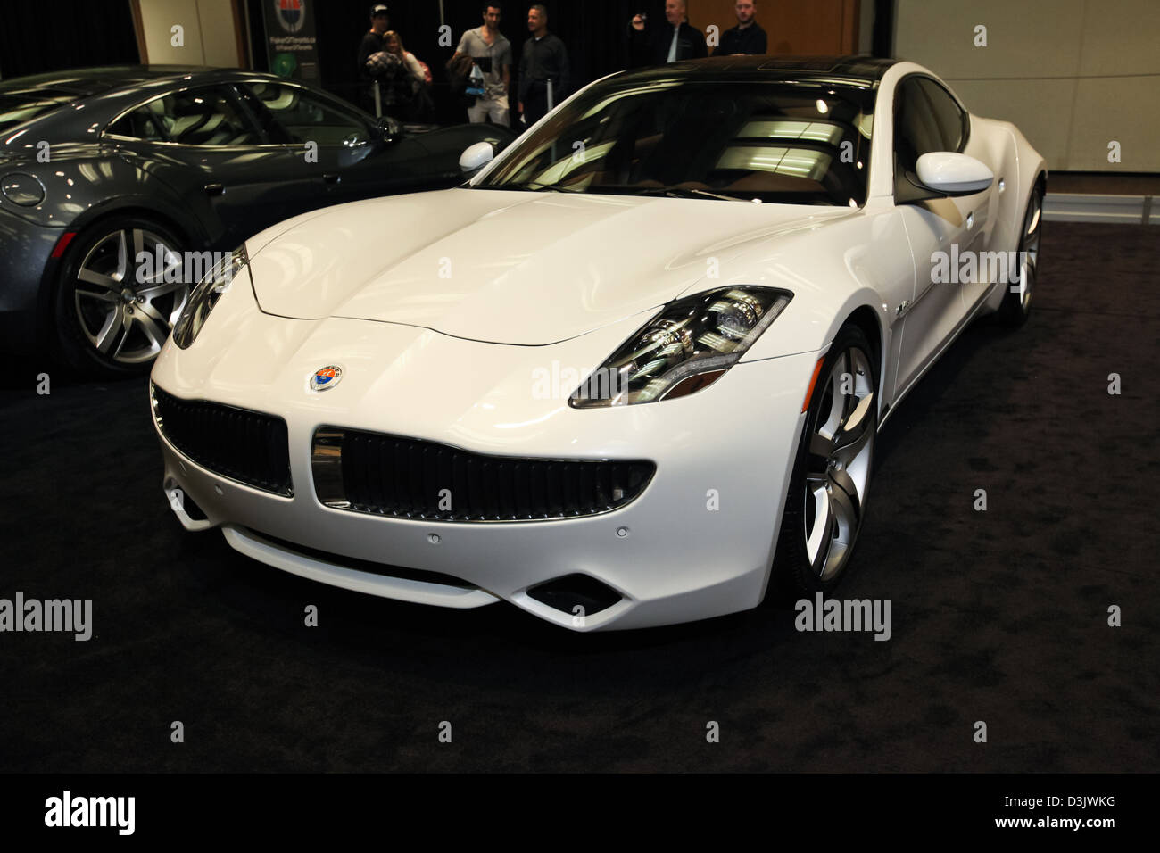 shiny white luxury sports car Stock Photo