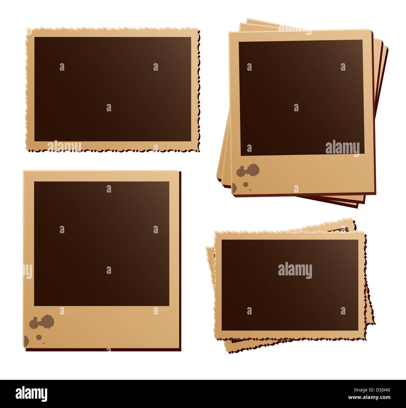 Retro photo frames on white background Stock Photo Alamy