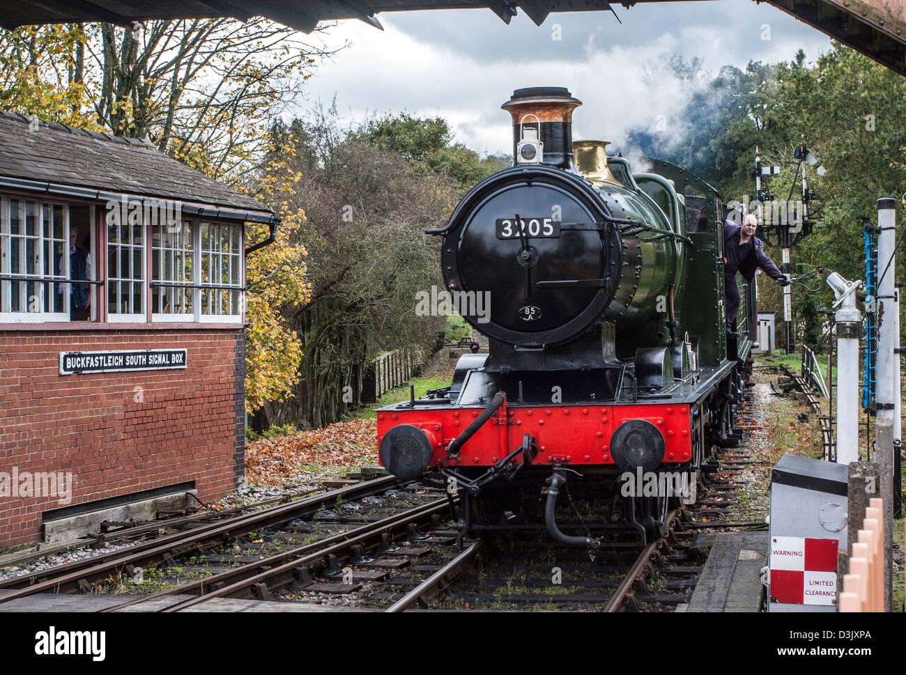 Exchanging a Token at the South Devon Railway at Buckfastleigh Stock Photo