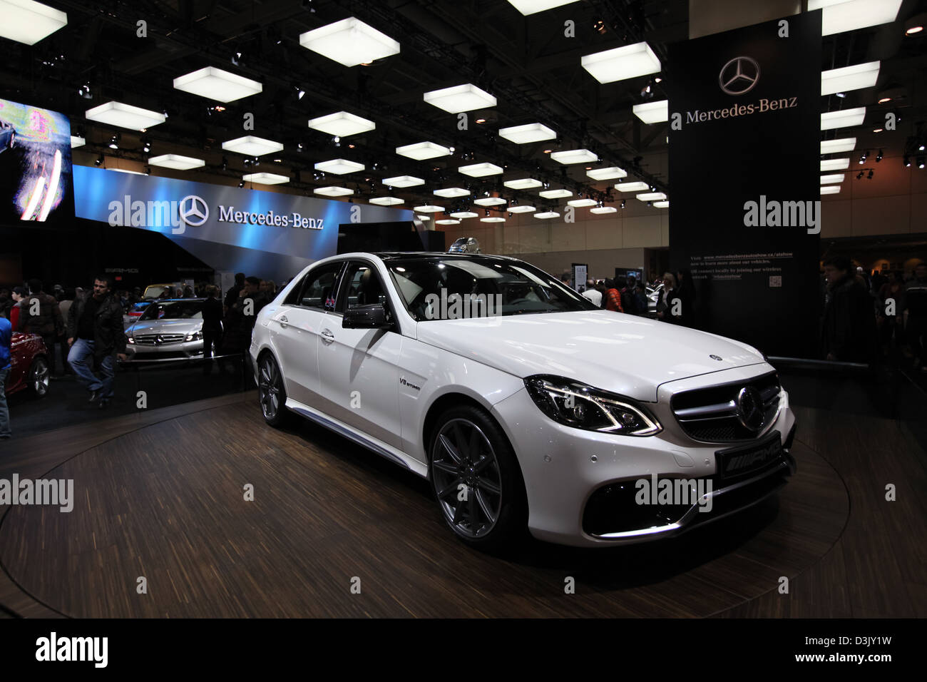 white Mercedes Benz E64 sedan Stock Photo