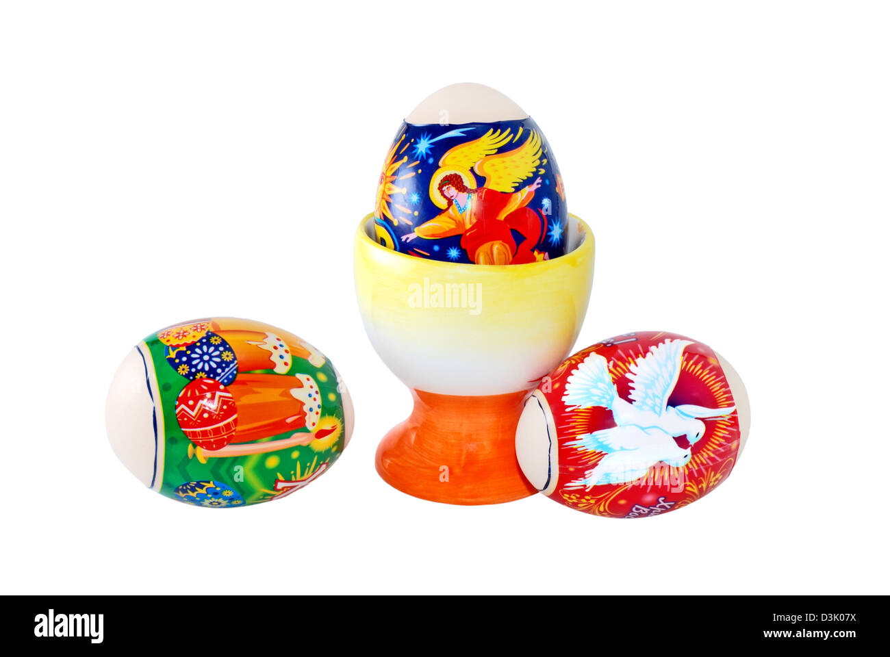 Easter eggs are photographed on a white background Stock Photo - Alamy