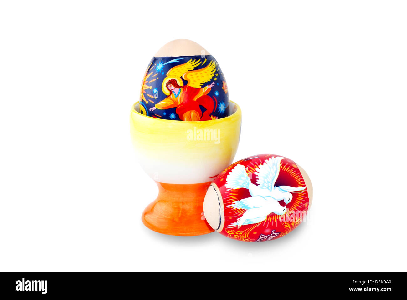 Easter eggs are photographed on a white background Stock Photo - Alamy