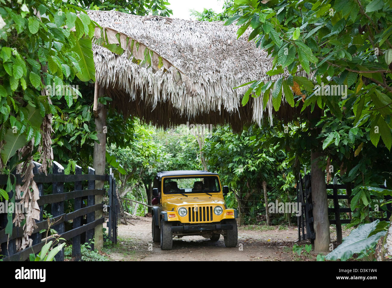 america, caribbean sea, hispaniola island, dominican republic, area of higuey, off-road car Stock Photo