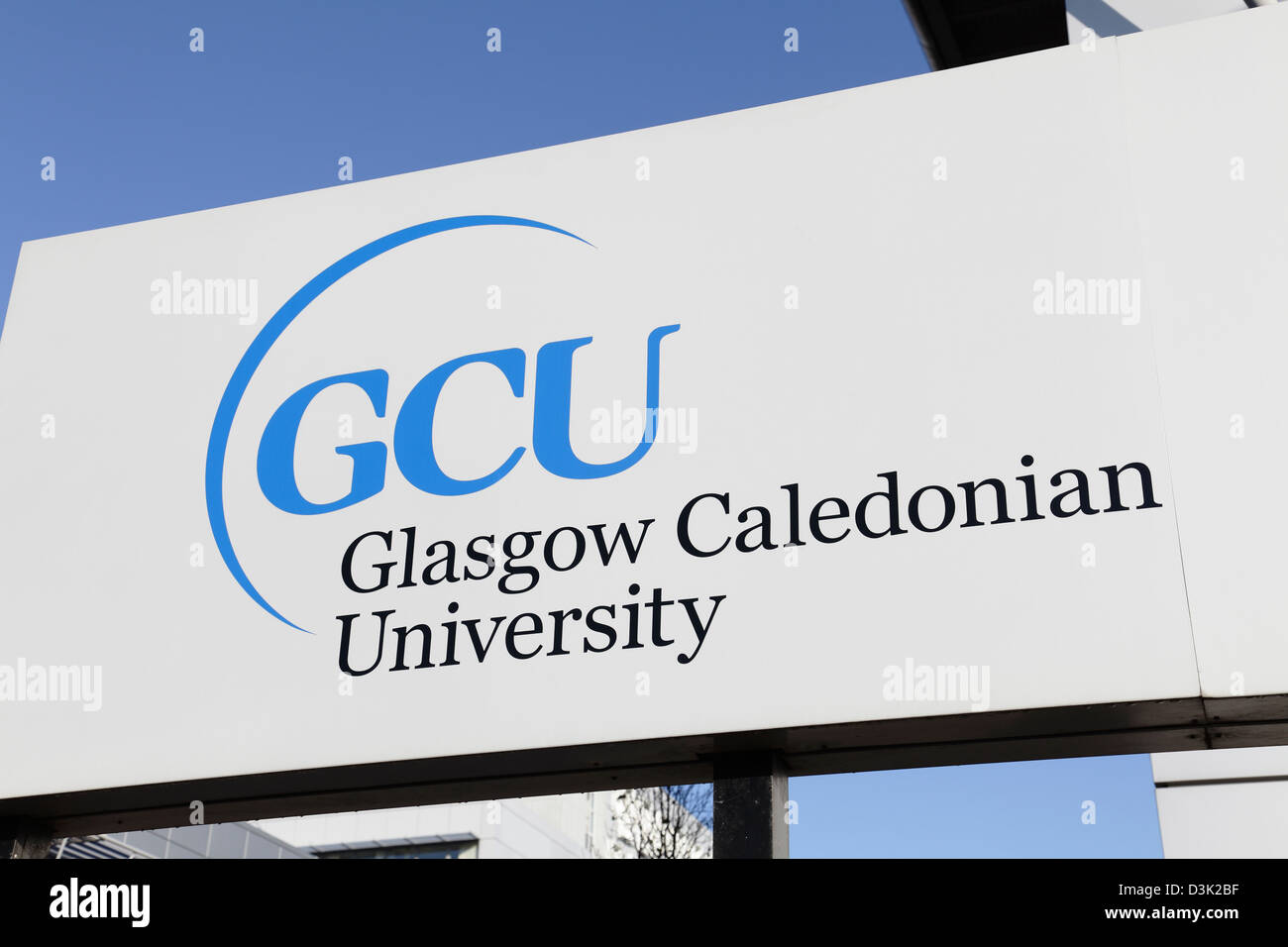 Glasgow Caledonian University sign, Scotland, UK Stock Photo