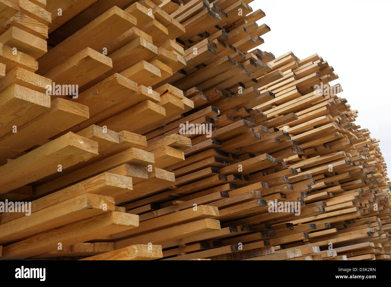 Älvsered, Sweden, stack Kanthoelzer in a sawmill Stock Photo - Alamy