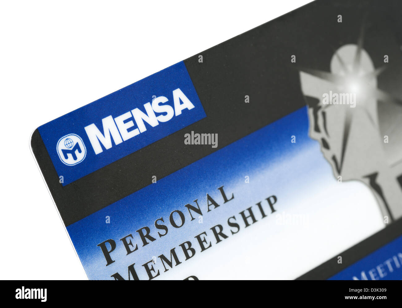 Membership Card for MENSA, the high IQ Society, UK Stock Photo