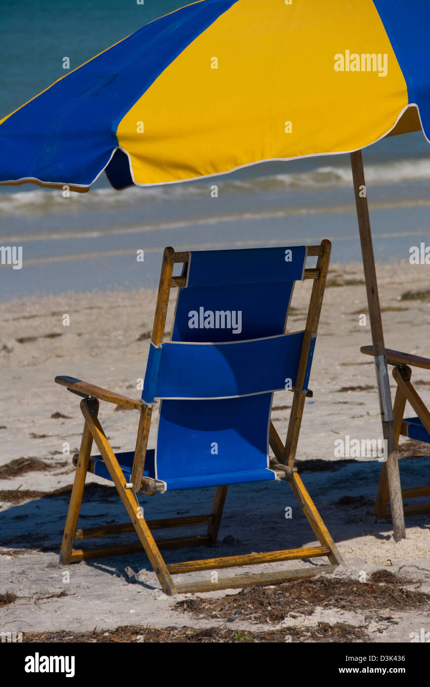 Empty Beach chair on Caladesi Island, Florida Stock Photo Alamy