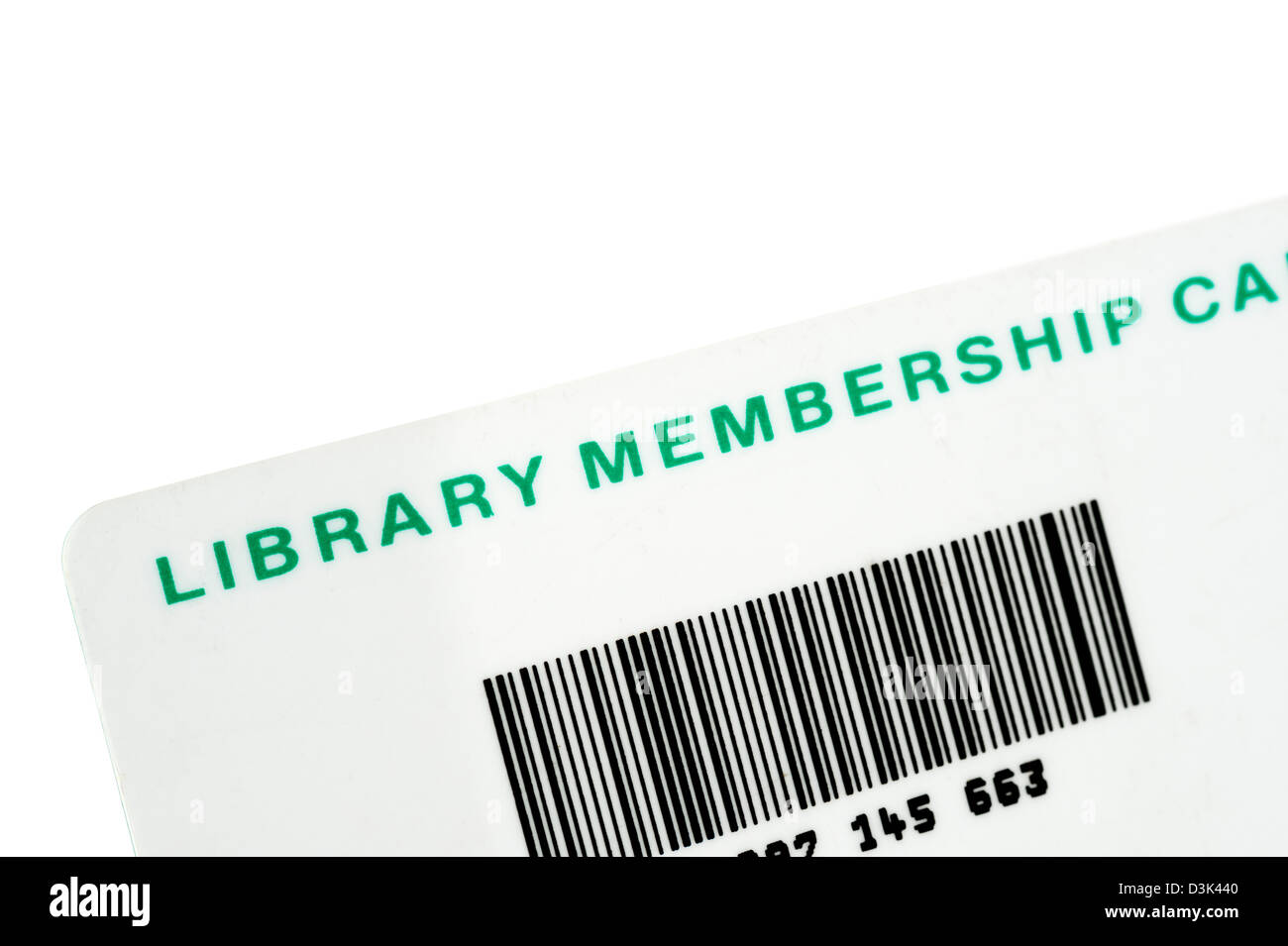 An English local authority Library Membership Card, UK Stock Photo Alamy