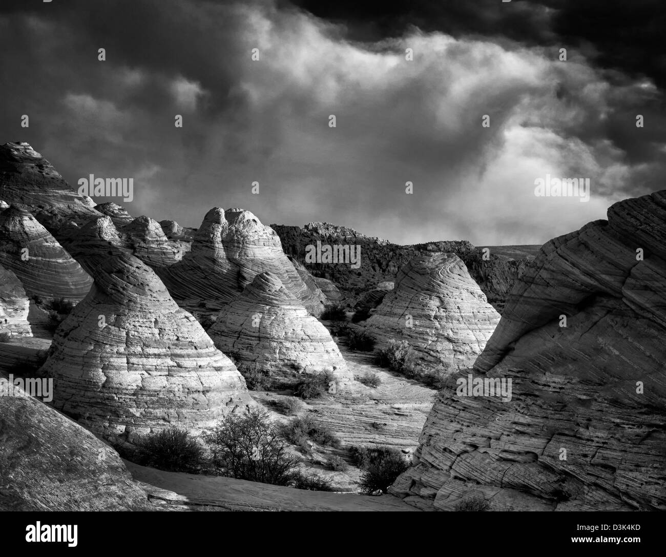 Hoodos with clouds. Vermillion-Cliffs Wilderness, Arizona/Utah C00233DL-3 Stock Photo