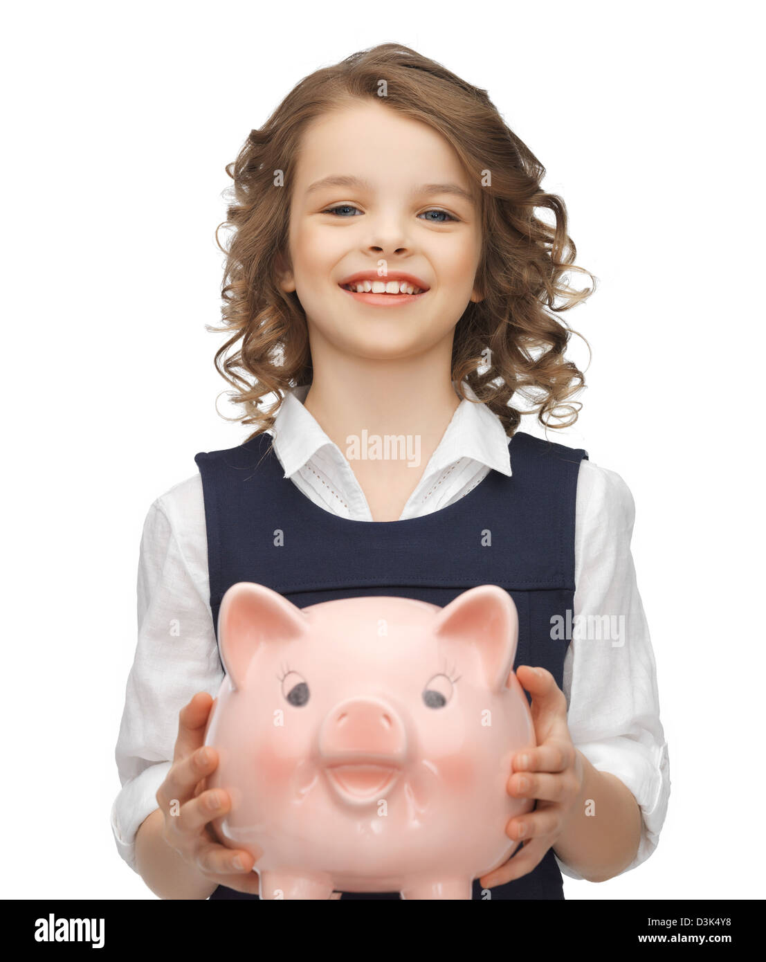 girl with piggy bank Stock Photo - Alamy