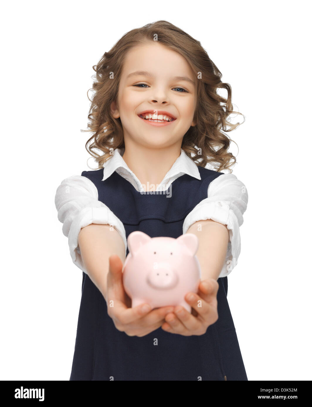 girl with piggy bank Stock Photo - Alamy