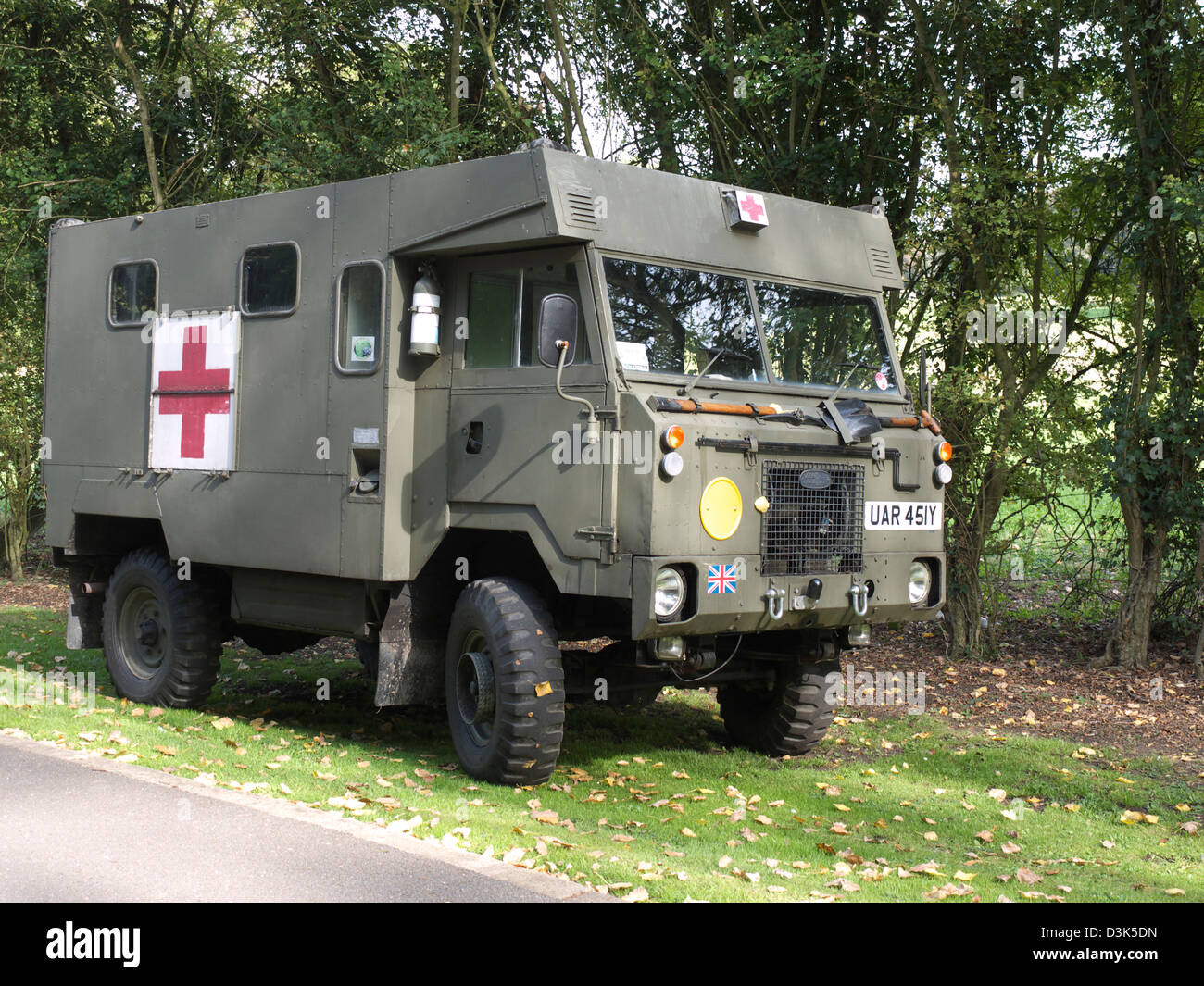 Vintage military Landrover ambulance at Holme 1940's weekend Stock Photo Alamy