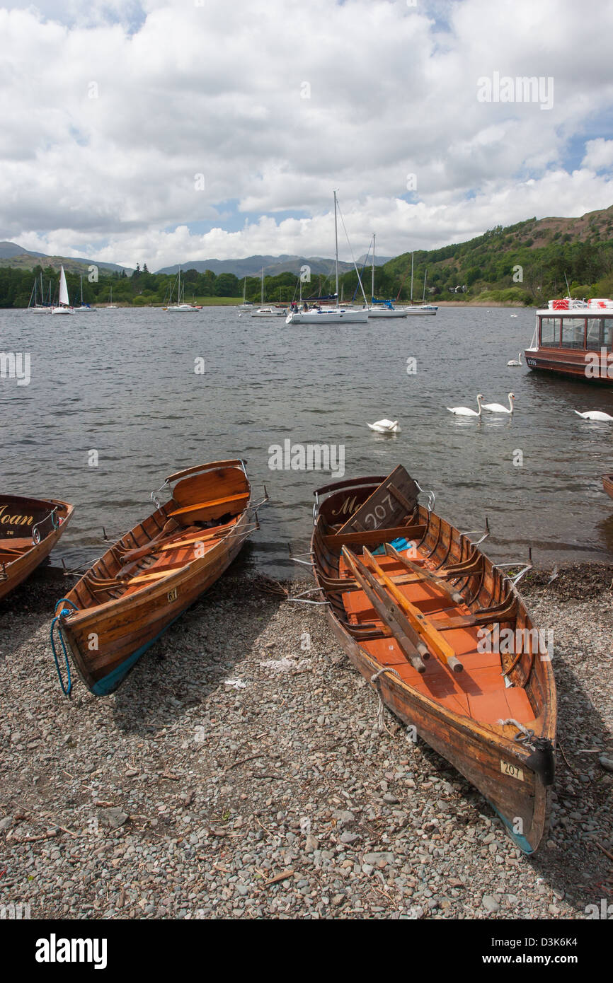 Wooden boats on Lake Windermere Stock Photo Alamy