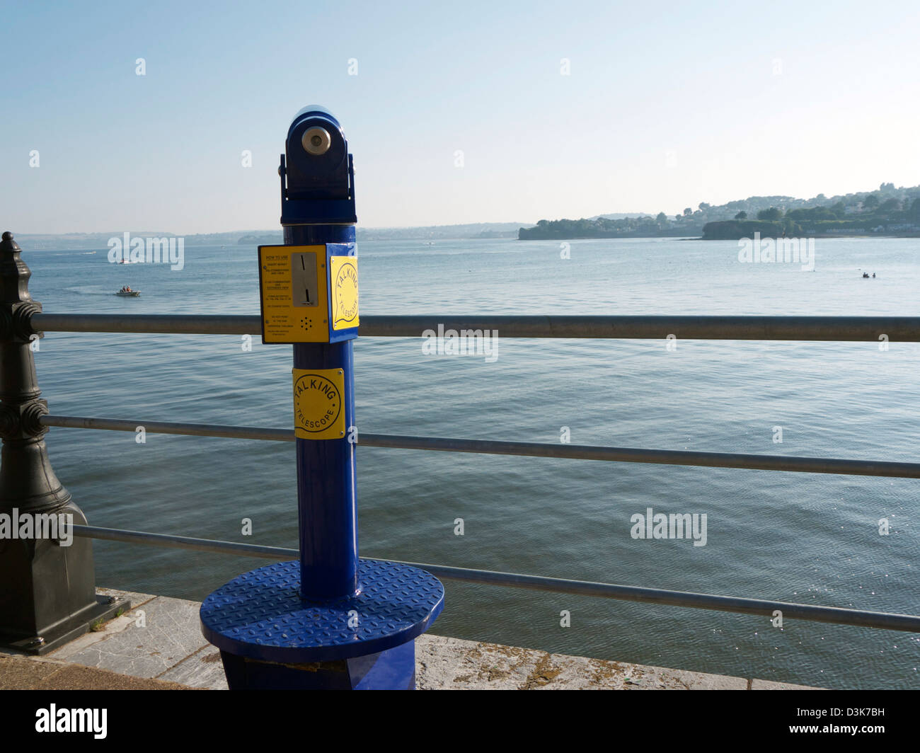 Viewing telescope on Torquay seafront Stock Photo