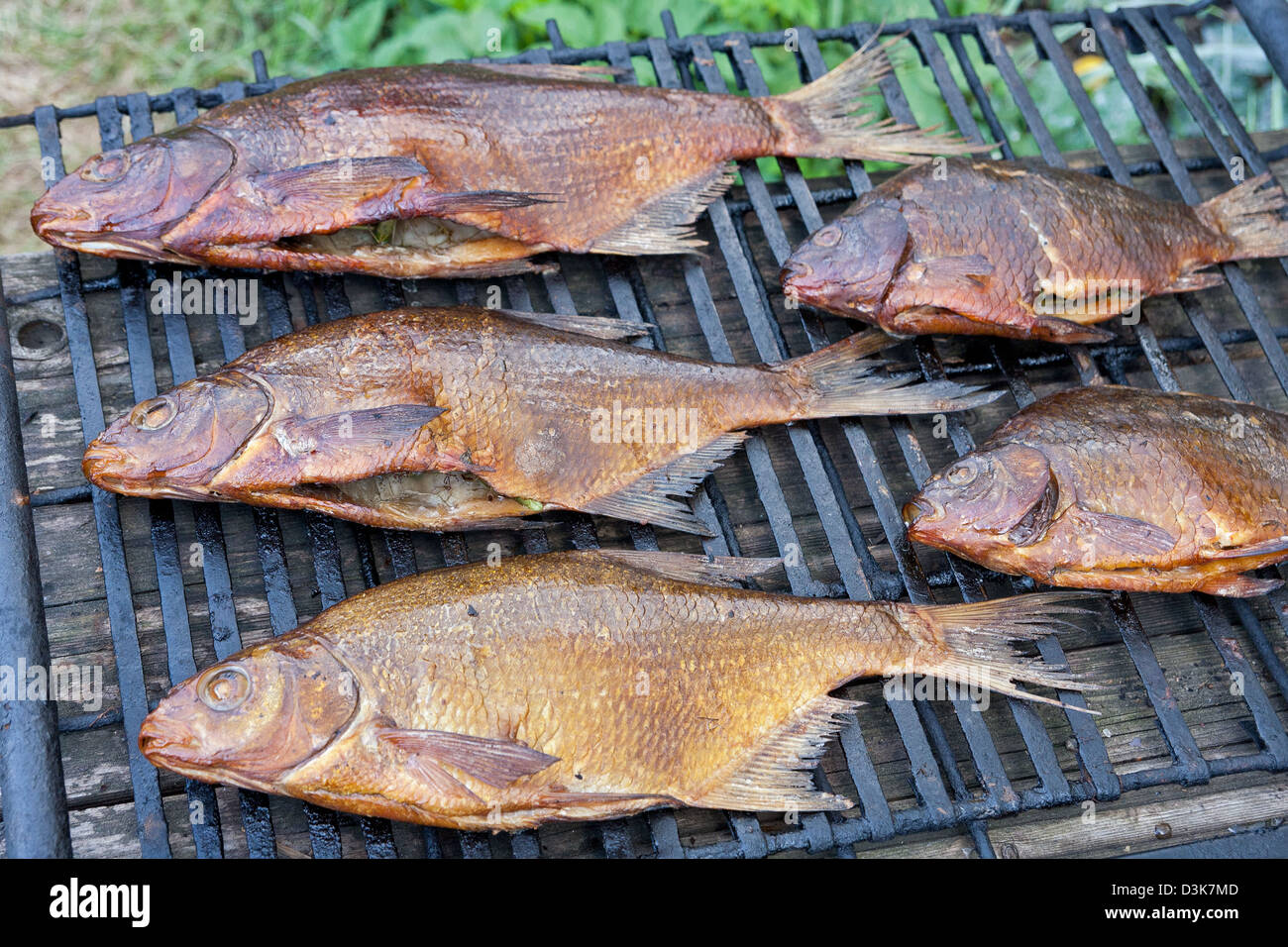 Homemade smoked fish Stock Photo Alamy