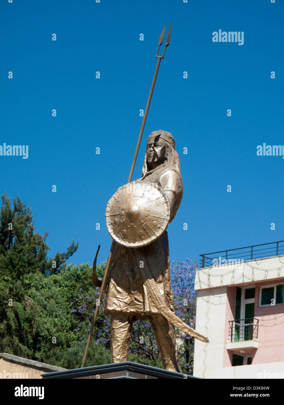 Statue of Emperor Tewodros in the Piassa, Gondar, Ethiopia Stock Photo