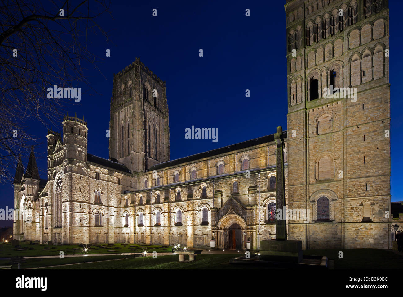 Durham Cathedral at night, Durham City, Durham Stock Photo Alamy