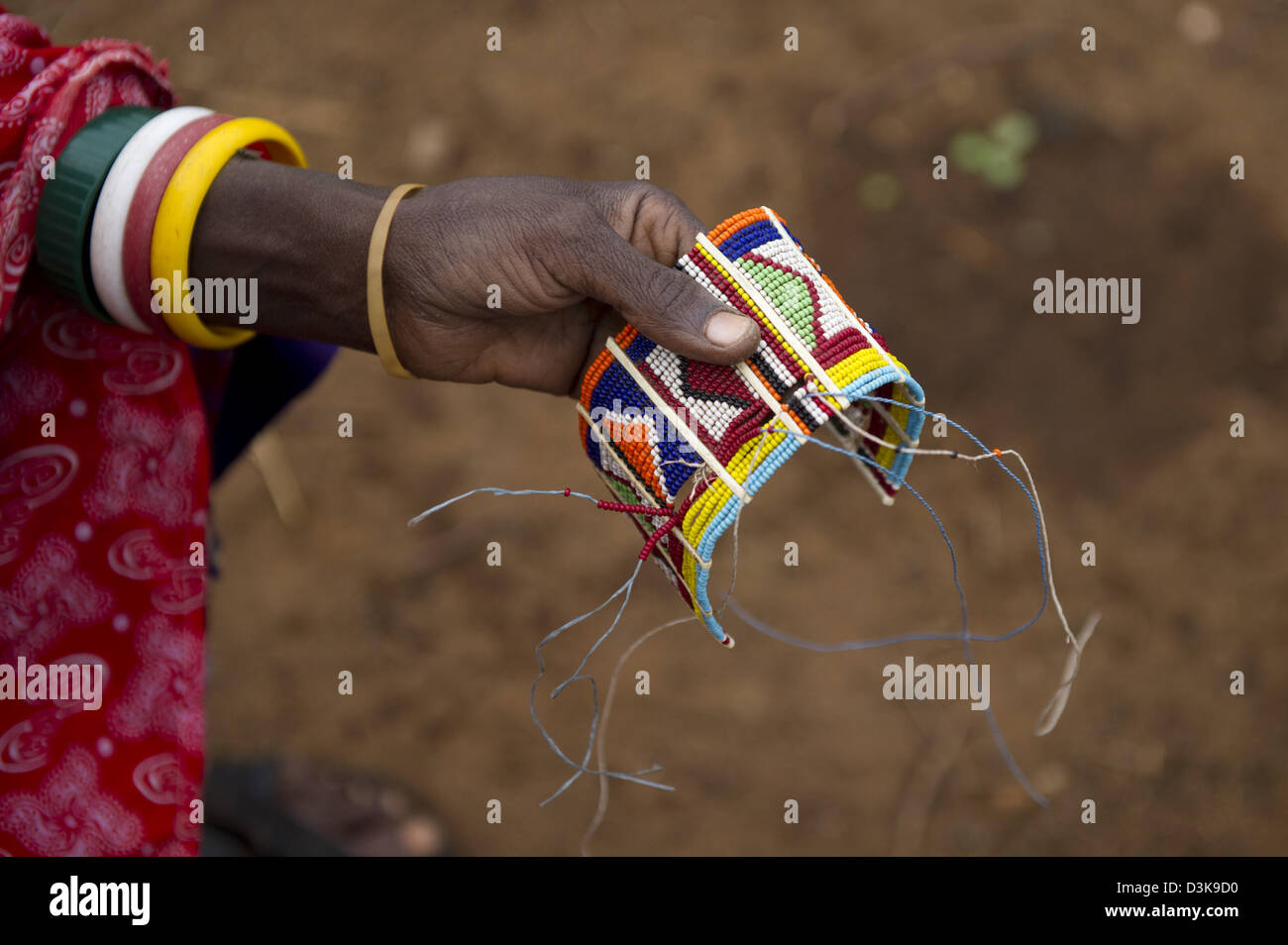 Maasai beadwork, Selenkay Conservancy, Kenya Stock Photo