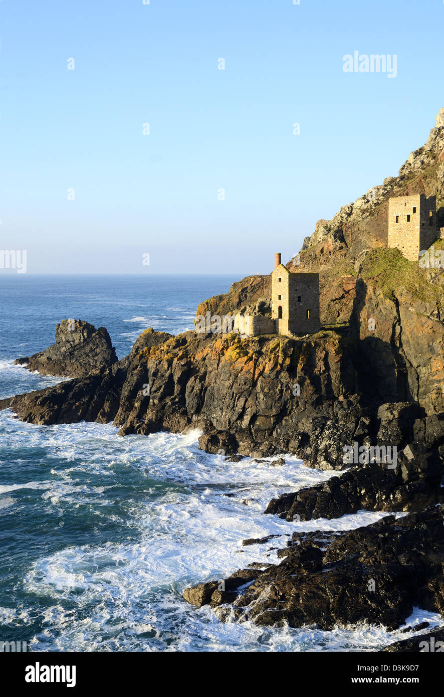 the crowns engine houses at the old botallack tin mine near pendeen in cornwall, uk Stock Photo
