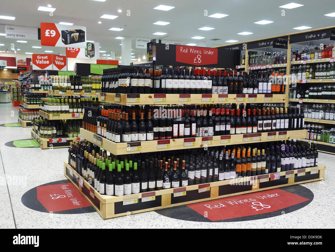 the wines section in a morrisons supermarket Stock Photo Alamy