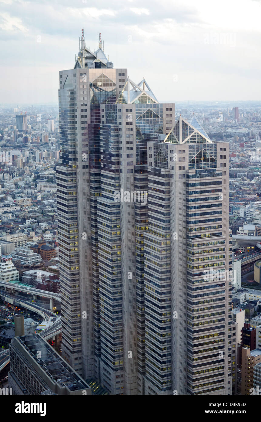 Shinjuku Park Tower as seen from the Tokyo Metropolitan Government Building, Tokyo, Japan Stock Photo