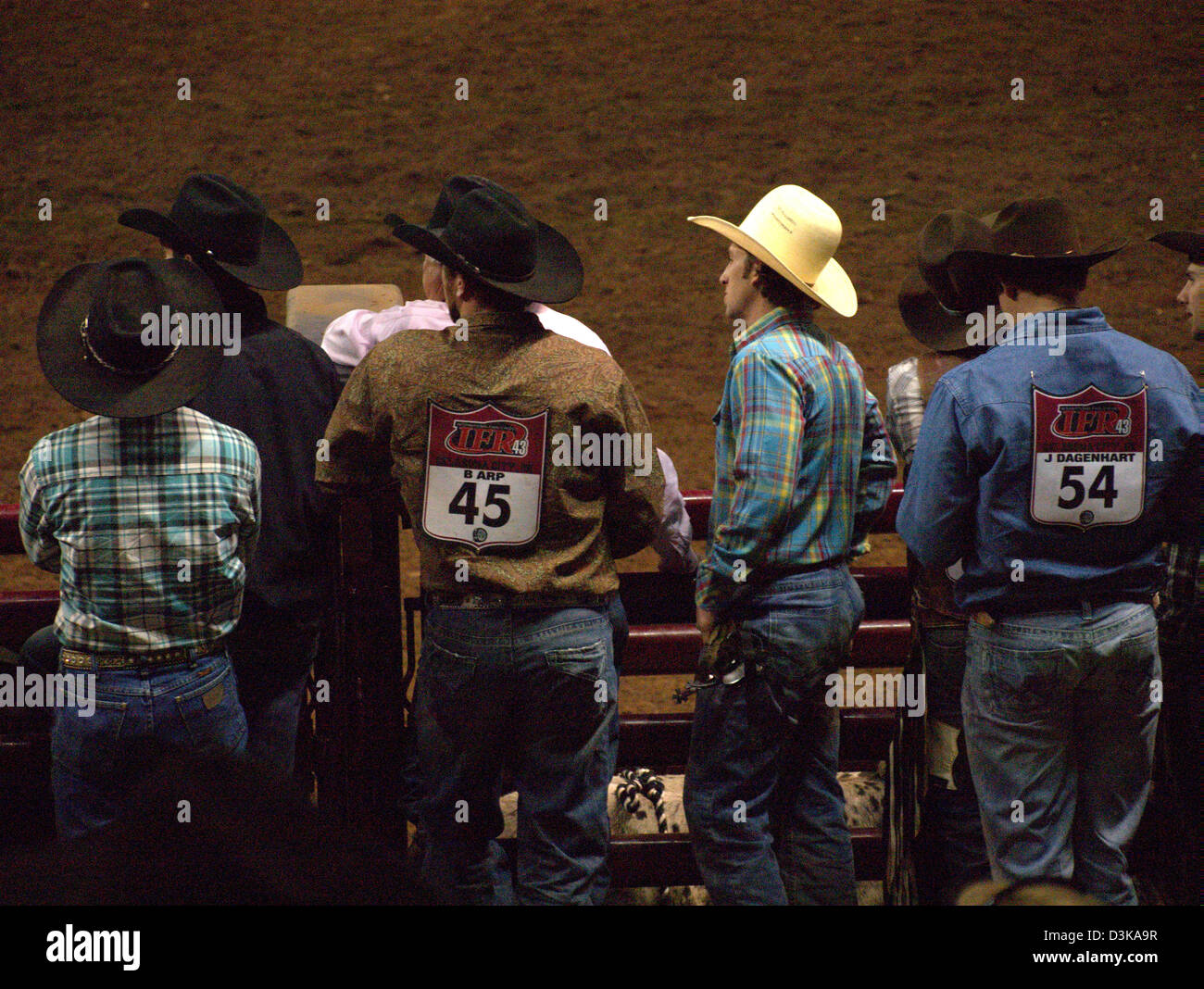 Cowboys at the National Finals Rodeo in Oklahoma City, Oklahoma, USA Stock Photo