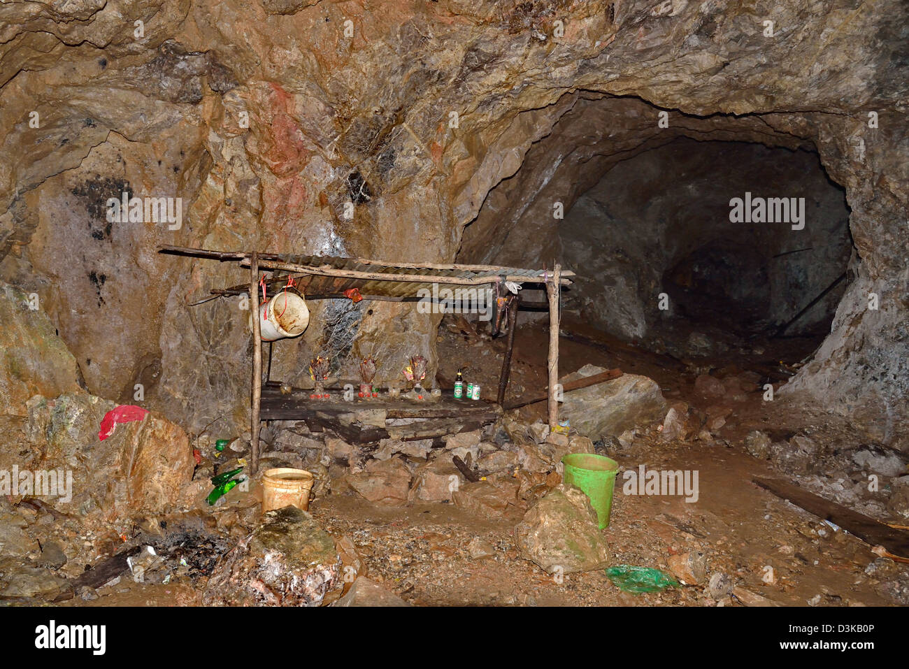 Abandoned gold mine workings near Bau Stock Photo