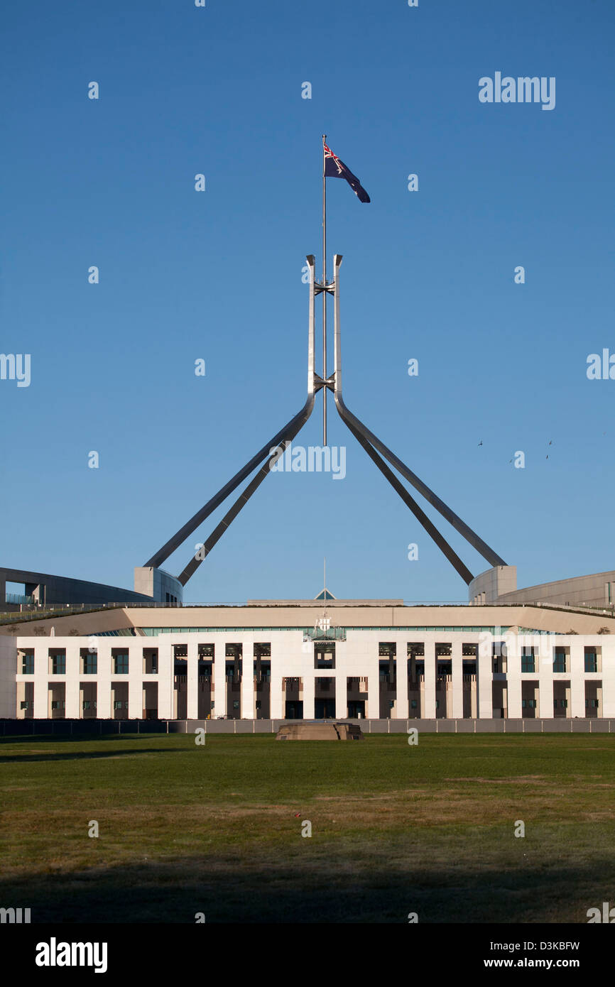Front Public Entrance to Parliament House Capital Hill Canberra Australia Stock Photo