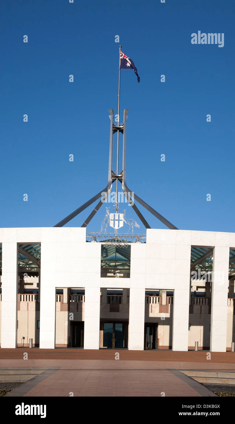 Front Public Entrance to Parliament House Capital Hill Canberra Australia Stock Photo