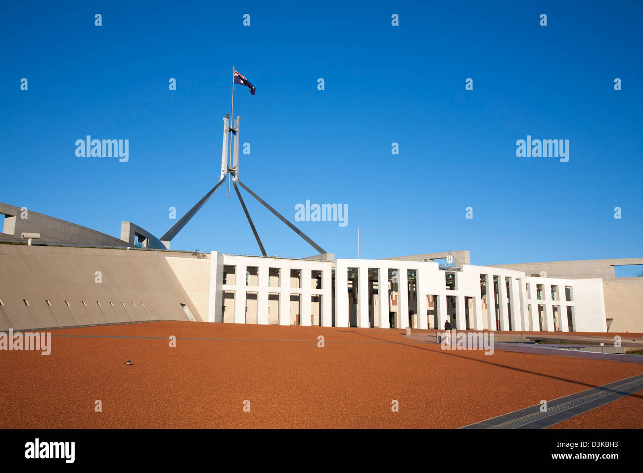 Front Public Entrance to Parliament House Capital Hill Canberra Australia Stock Photo