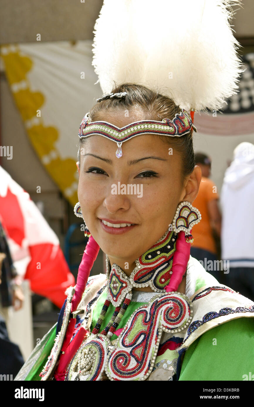 Blackfoot Traditional Dancer at Head Smashed in Buffalo Jump Alberta