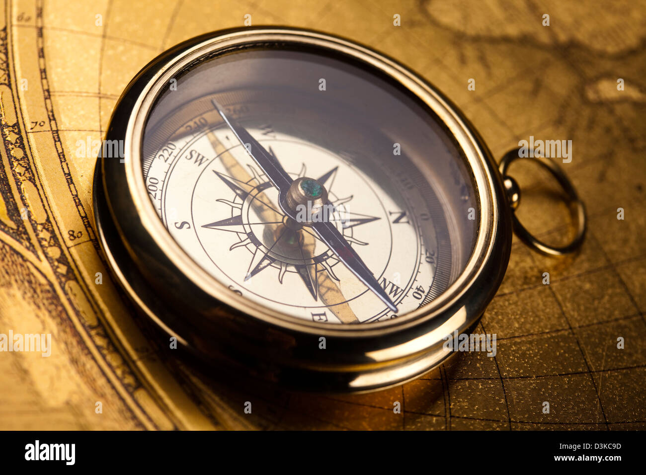 Detail closeup compass Stock Photo - Alamy