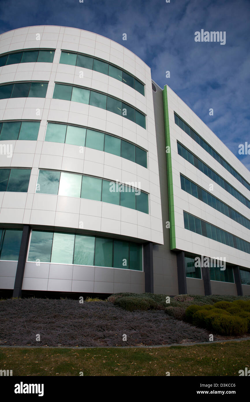 Glass windows on energy efficient building Modern Office Building Canberra Australia Stock Photo