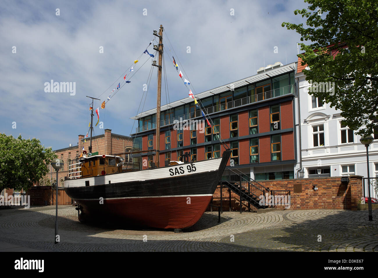 Stralsund, Germany, fishing boats before the German Museum for Oceanography and Fisheries Stock Photo