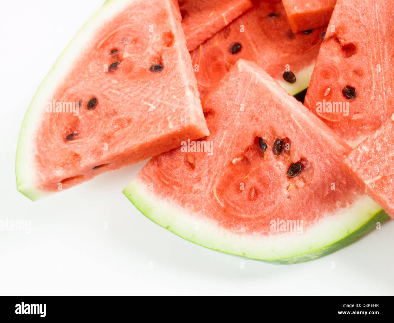 Fresh slices of watermelon on white background Stock Photo - Alamy