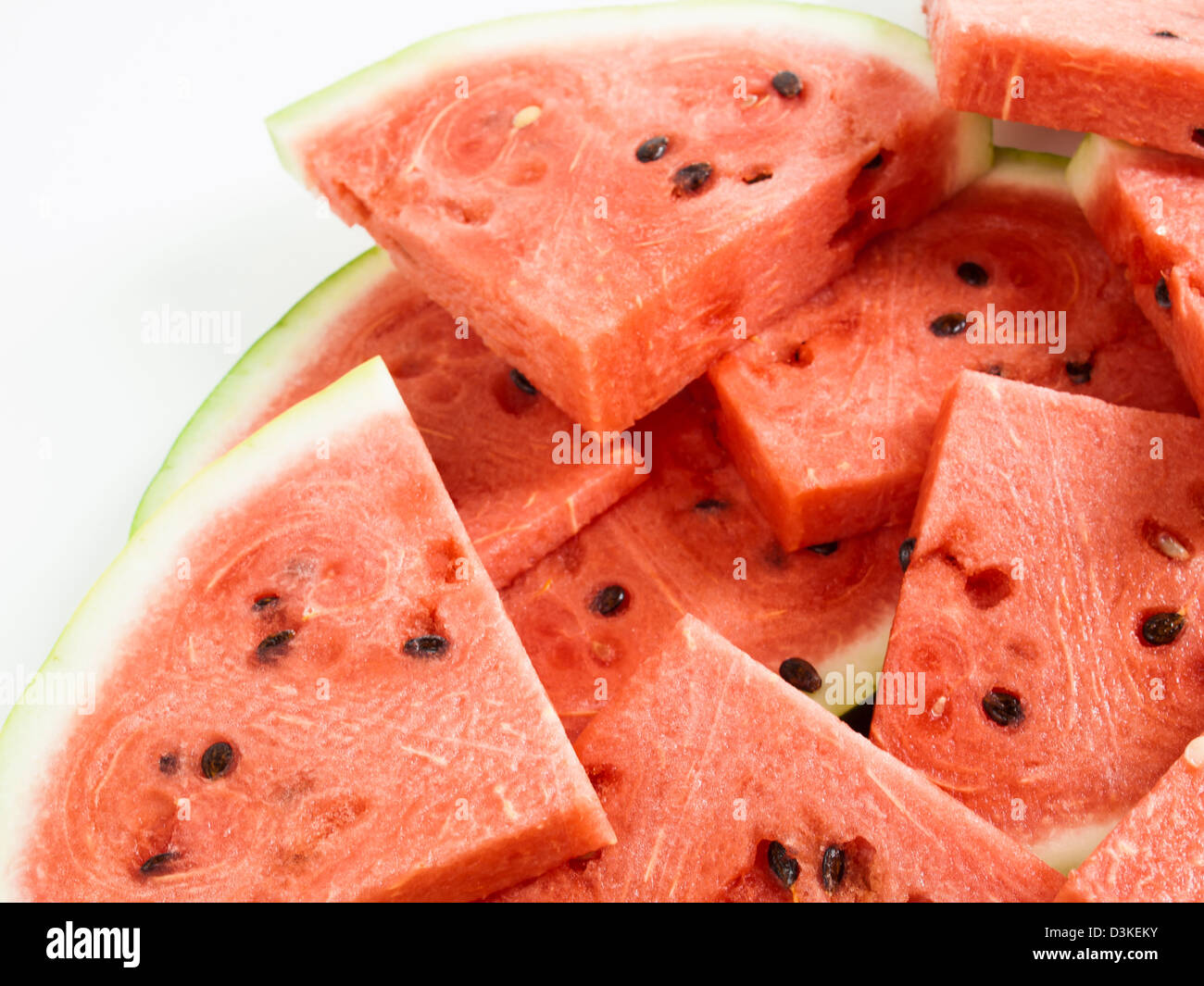 Fresh slices of watermelon on white background Stock Photo - Alamy