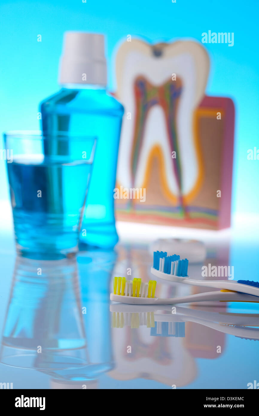 Dental health care objects Stock Photo Alamy