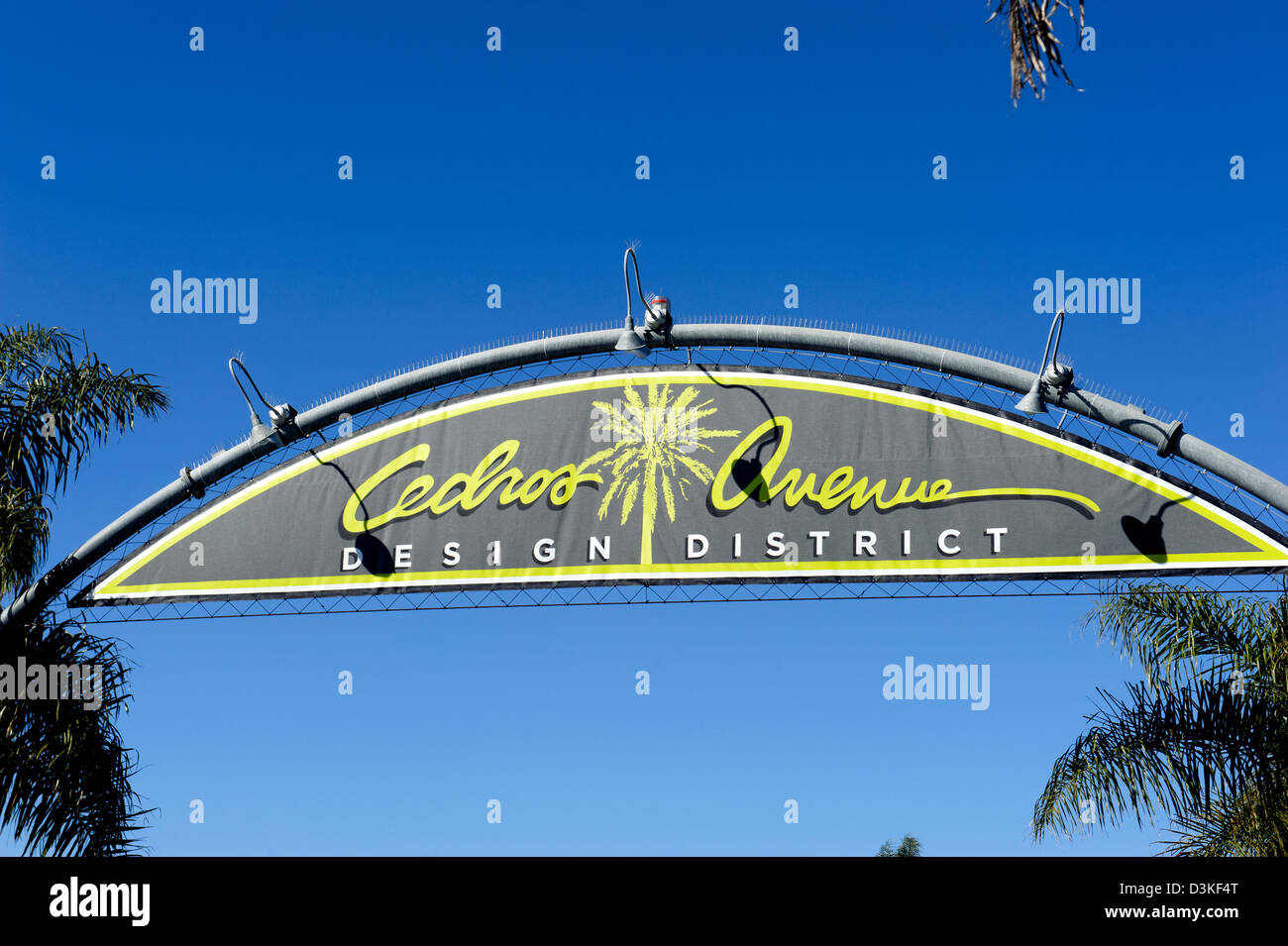 Entrance sign in the Cedros Design District in Solana Beach Stock Photo