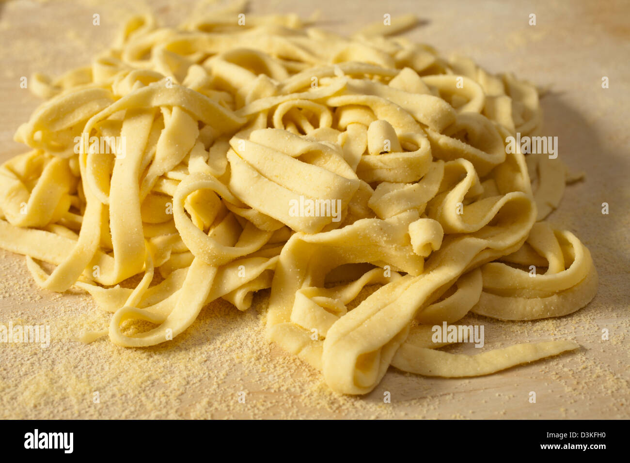fresh semolina noodles Stock Photo