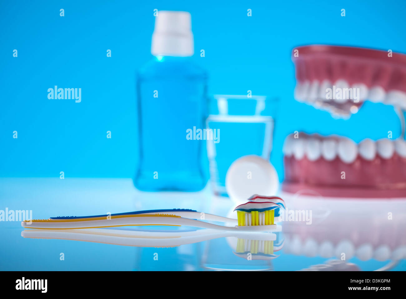 Dental health care objects Stock Photo Alamy