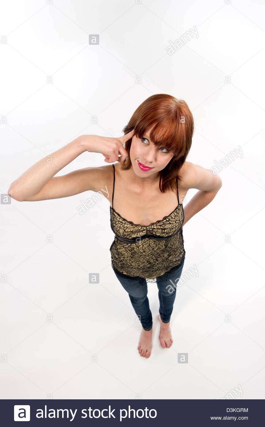 Young Woman From Above Using A Wide Angle Lens With Her Finger On The Stock Photo Alamy Young Woman From Above Using A Wide Angle Lens With Her Finger On The Stock Photo Alamy